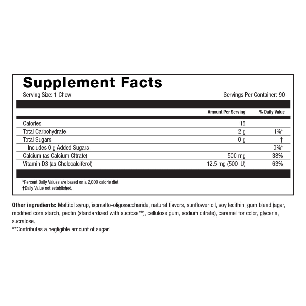 CALCIUM SOFT CHEWS 500 MG CARAMEL
