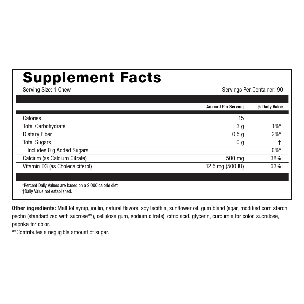 CALCIUM SOFT CHEWS 500 MG LEMON