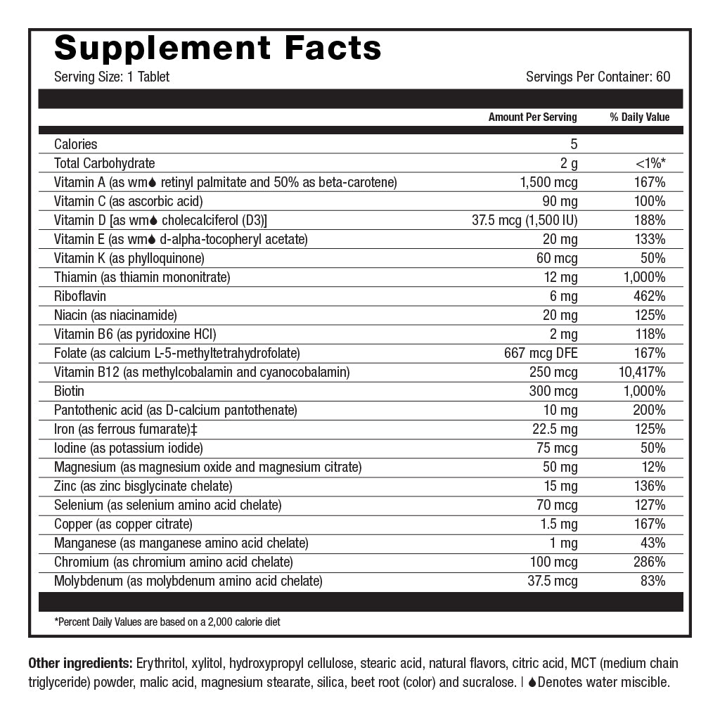 ESSENTIAL MULTI + IRON 45 CHEWABLES WILD BERRY