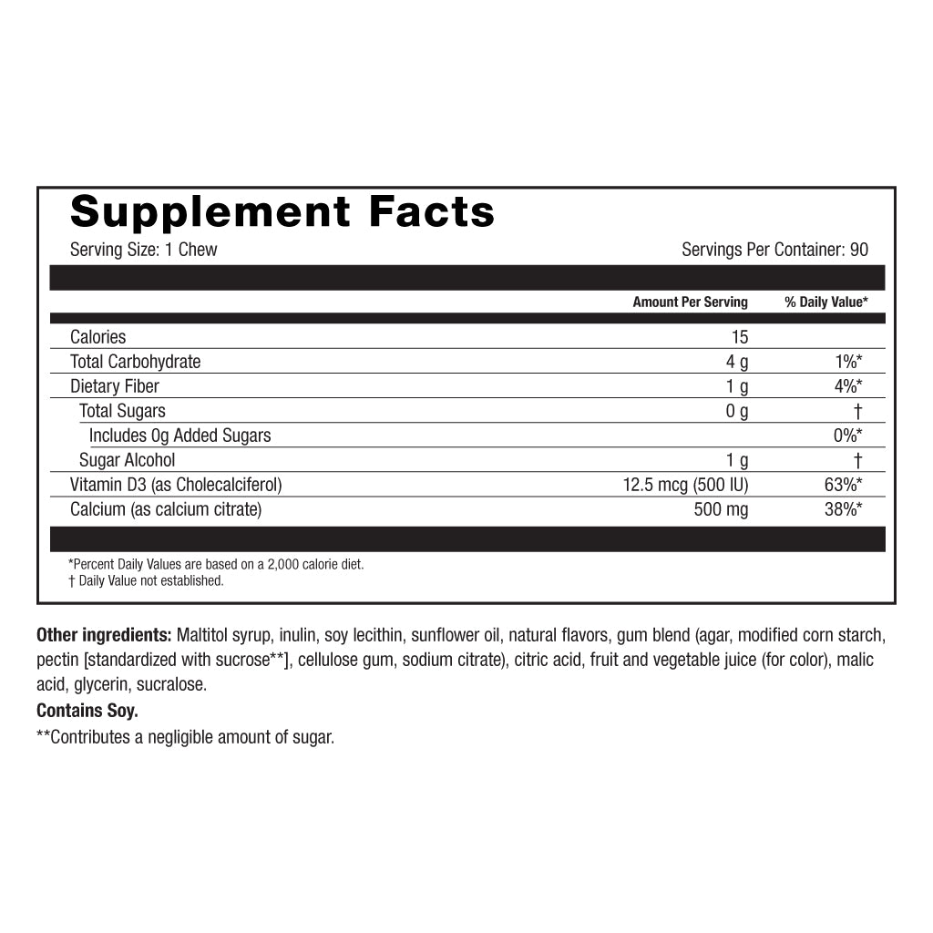 CALCIUM SOFT CHEWS 500 MG Grape