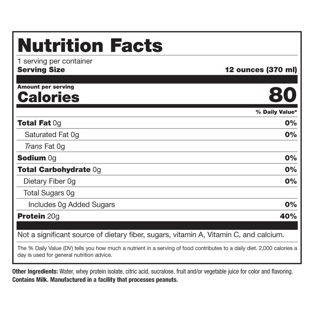 Picture of supplement Facts Dr. Smiths Protein Water Cherry Burst