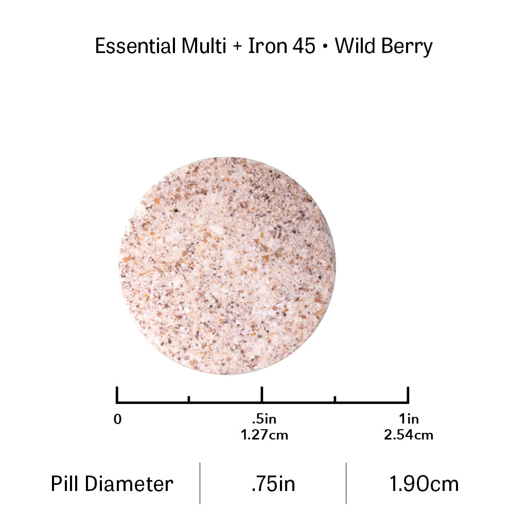 ESSENTIAL MULTI + IRON 45 CHEWABLES WILD BERRY